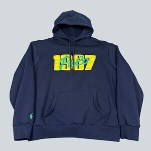 Polo Ralph Lauren Hoodie Men's Medium Navy Blue 1967 Logo Pullover NWOT
